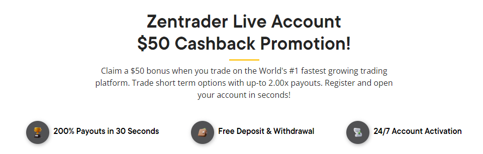 50 Rebate Welcome Bonus – ZenTrader